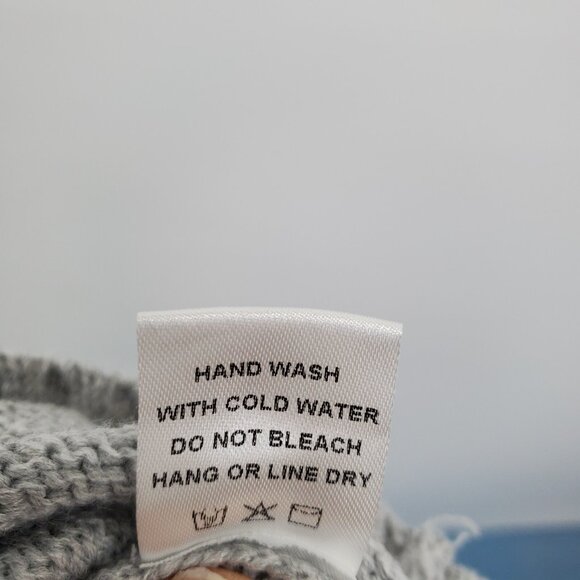 Womens 1X Gray Knit Bobble Sweater Pullover Off Shoulder Slouchy Collar Winter - Picture 12 of 15